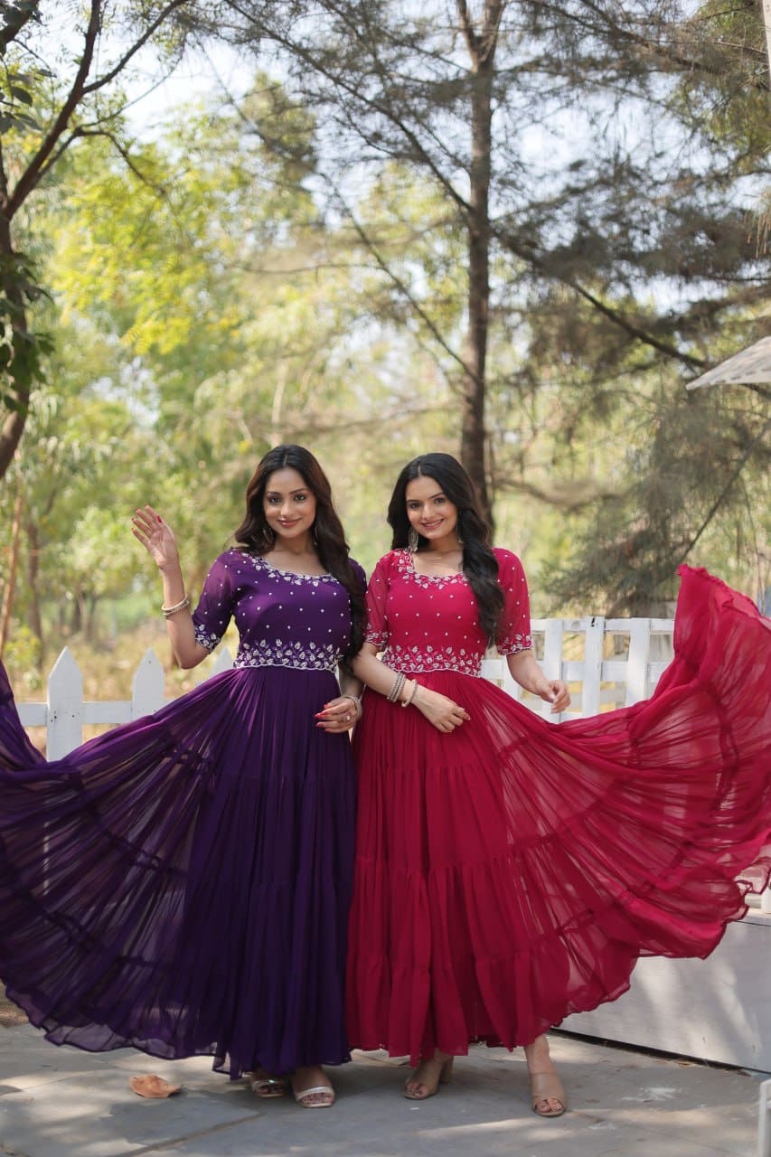 Full flared gowns
