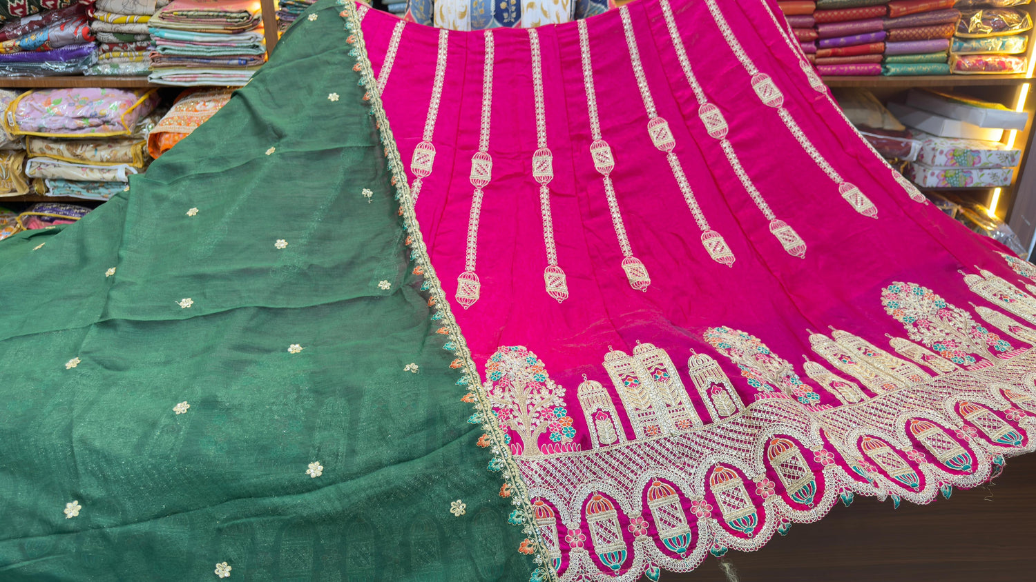 Space silk lehengas