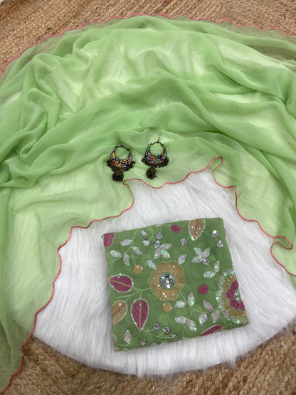 Exclusive Designer blouse concept Georgette sarees