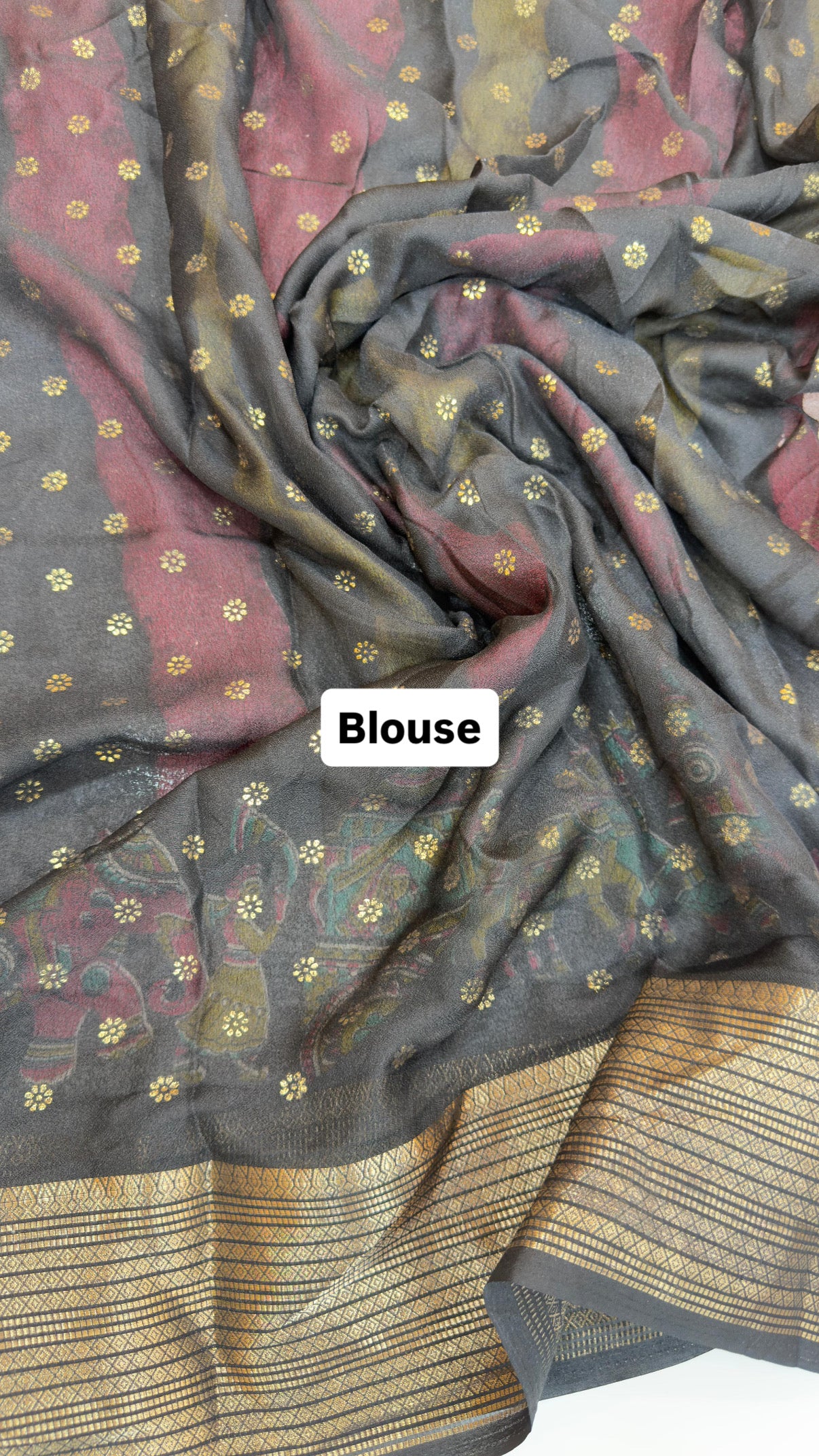 Light weight rainbow style chiffon saree