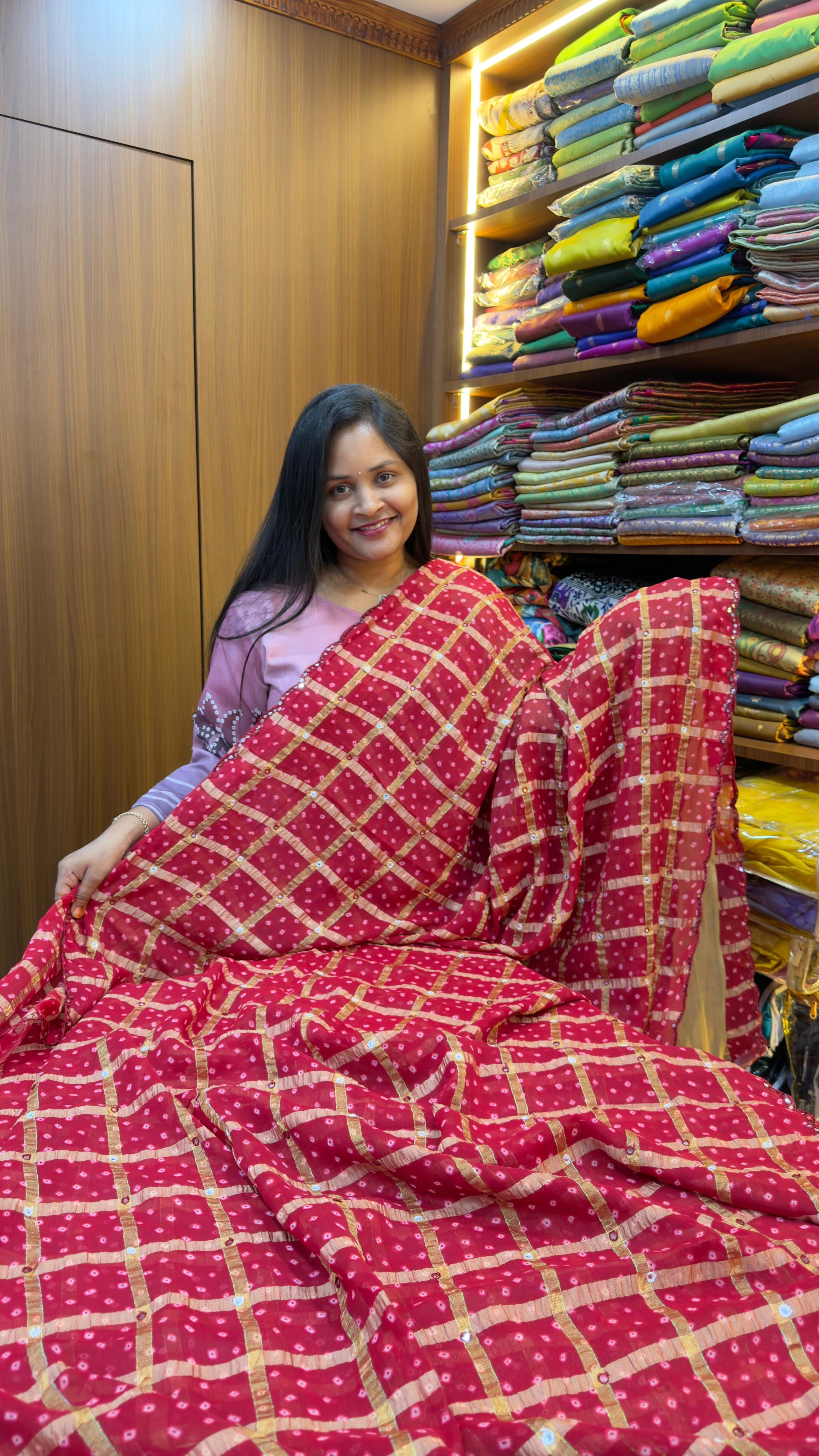 Bhandhani georgette sarees