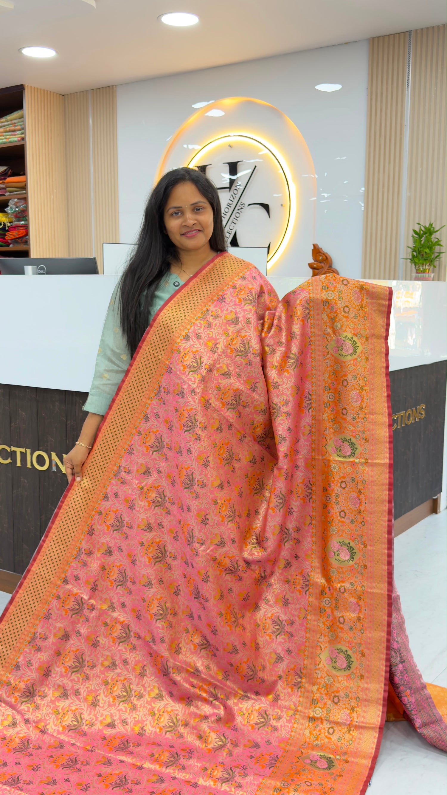 Bridal Meenakari semi Kanchi pattu sarees