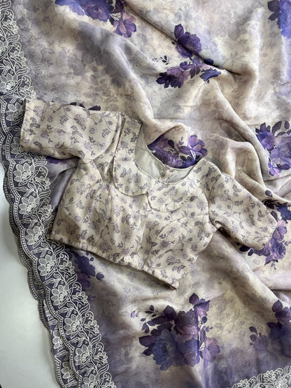 Shimmer organza saree