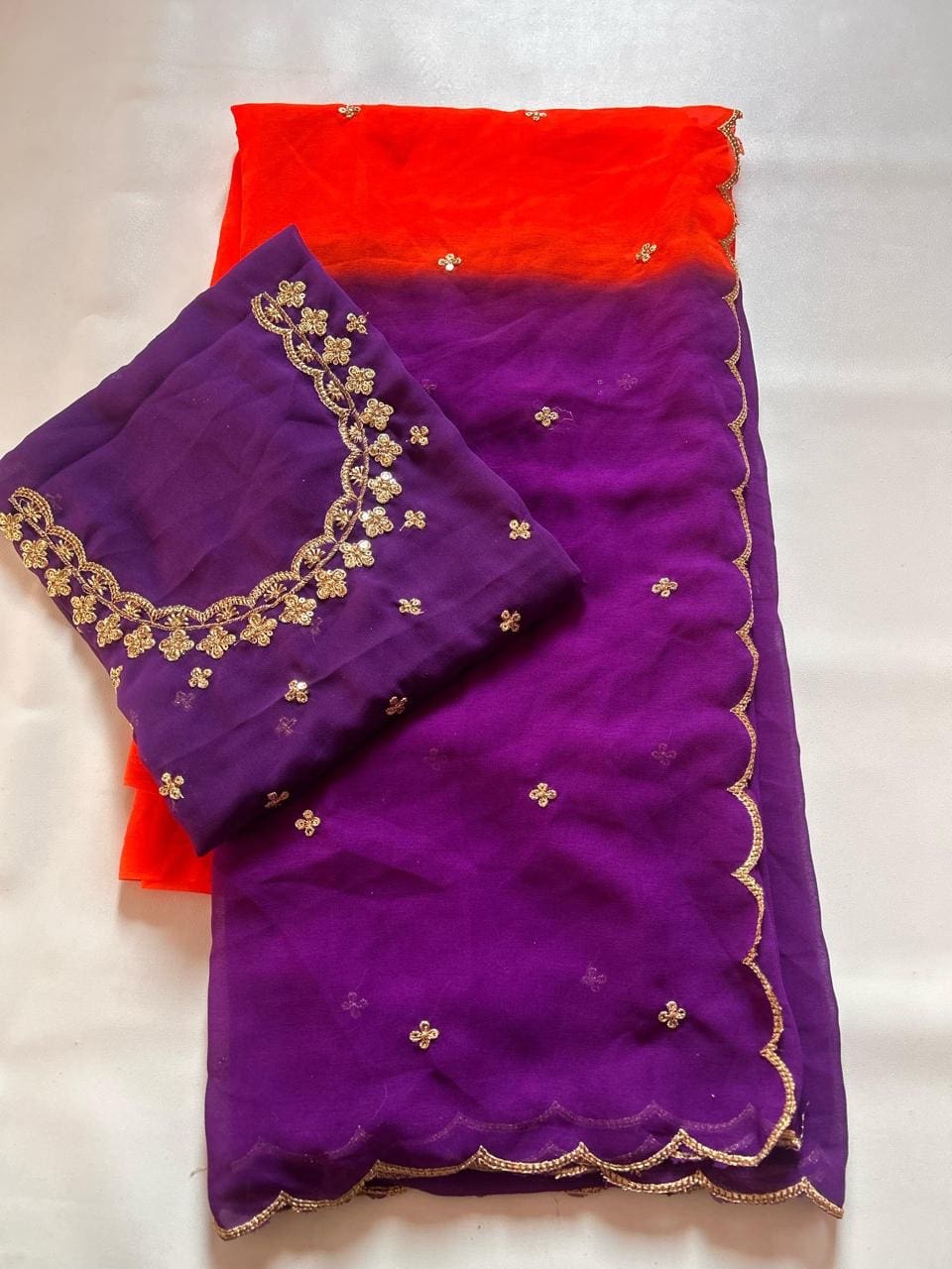 Dual shade party wear saree