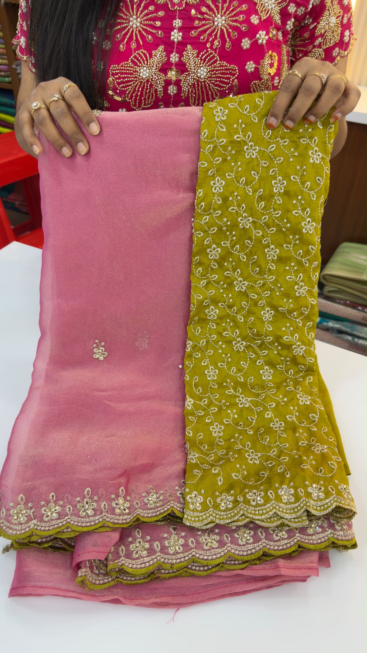 Soft  tissue party Wear sarees