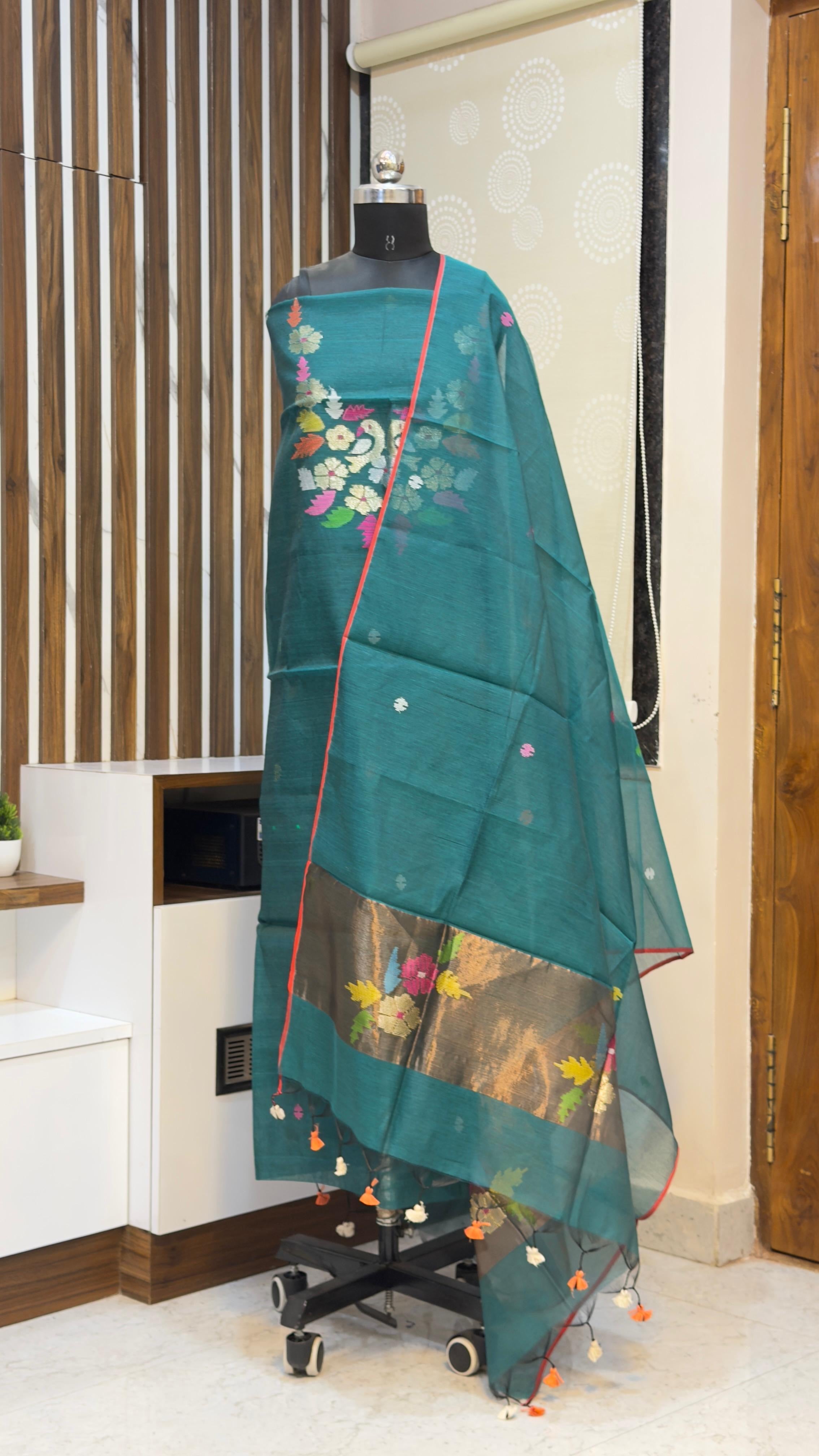 Handloom Muslin Jamdhani Dress materials