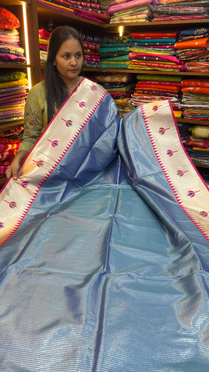 Paithani sarees with zari lines