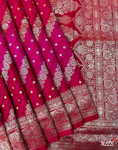 Pink Red Banarasi leheriya Style