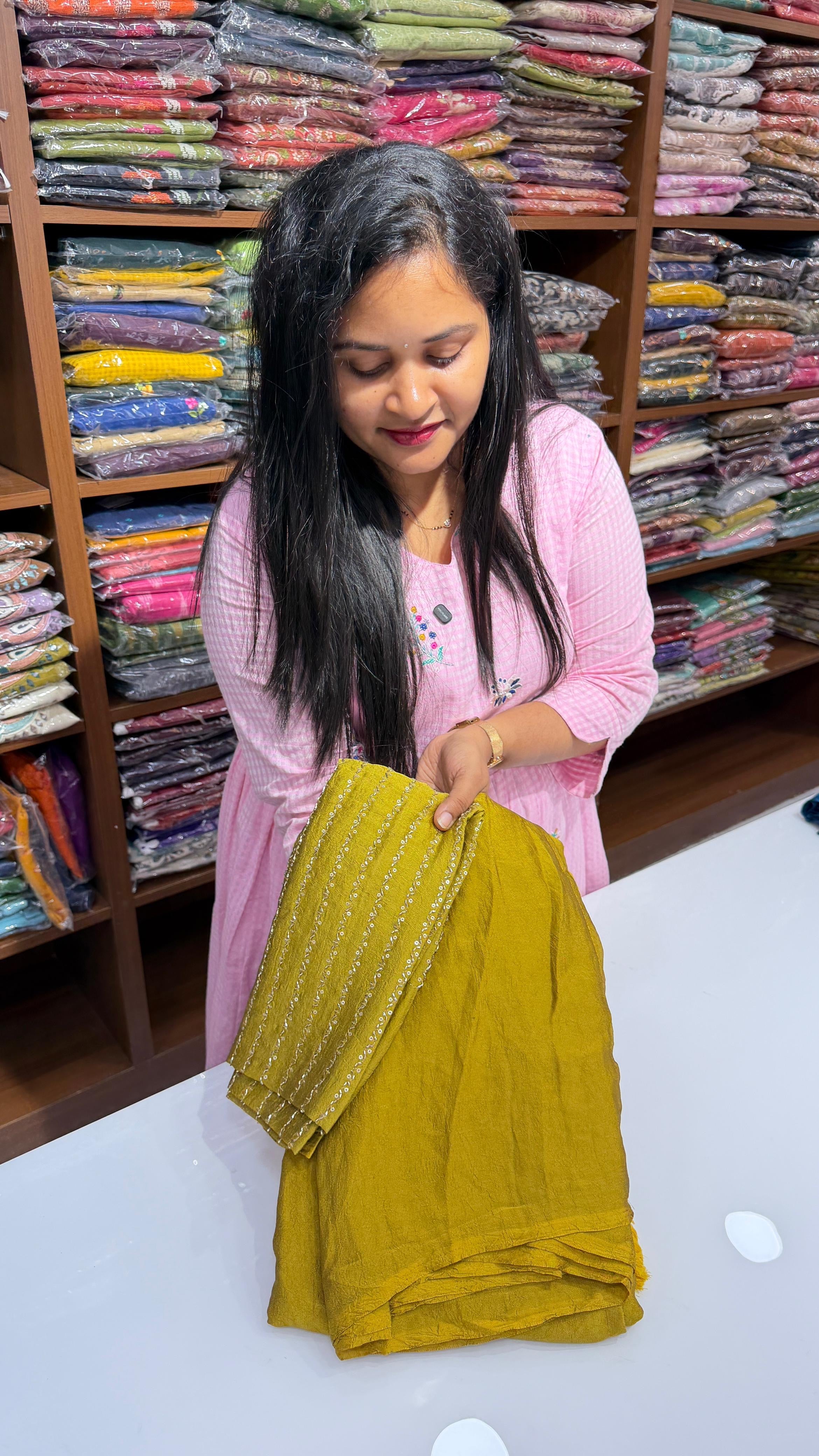 Party wear sarees with maggam work blouse