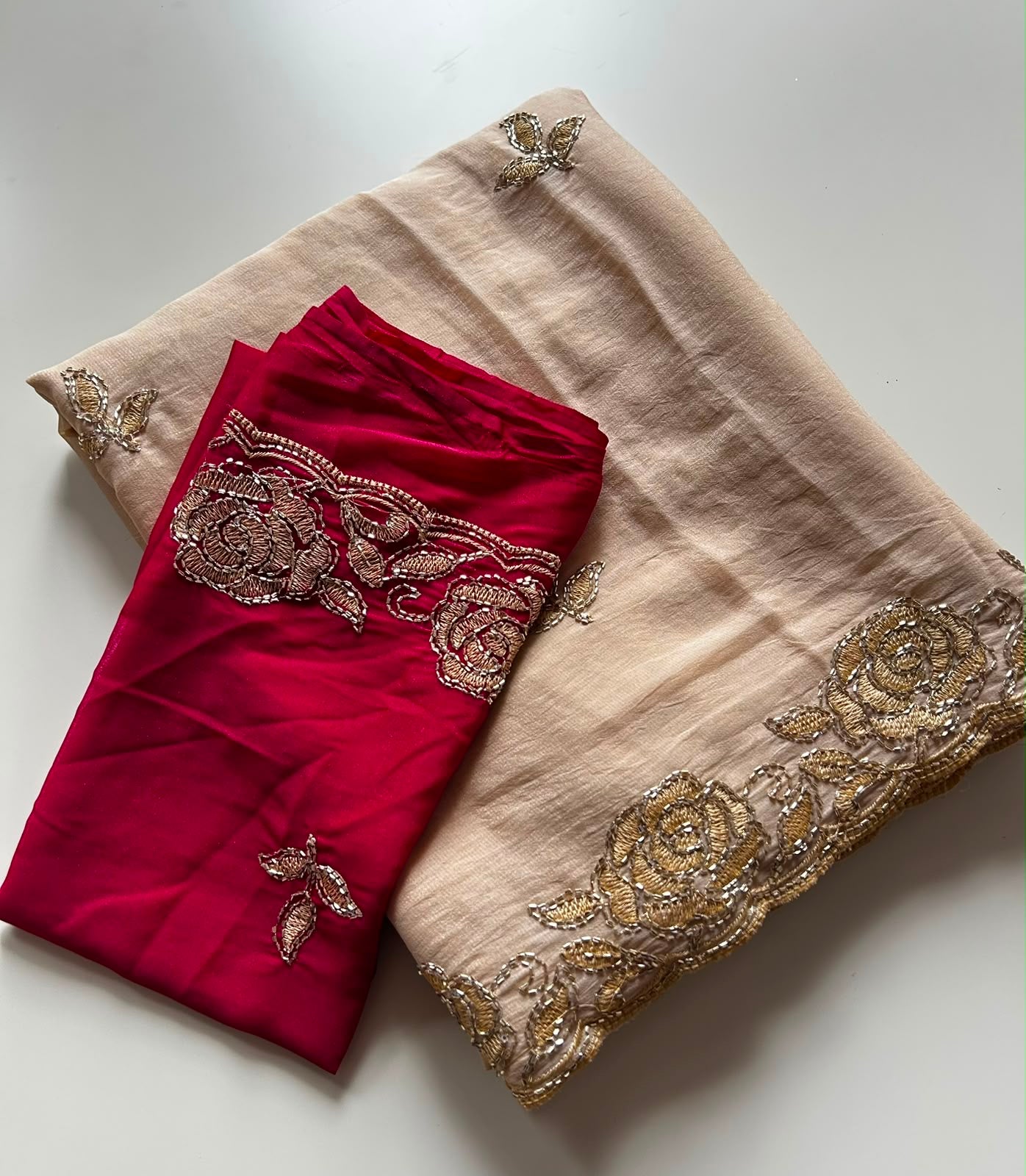 Rangoli Crush Saree With all over Bits work all over saree(NON-STORE)