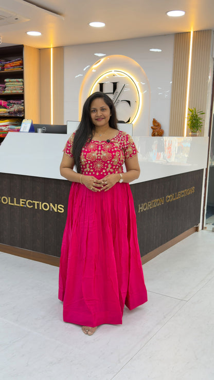 Chinnon Long gown with maggam work
