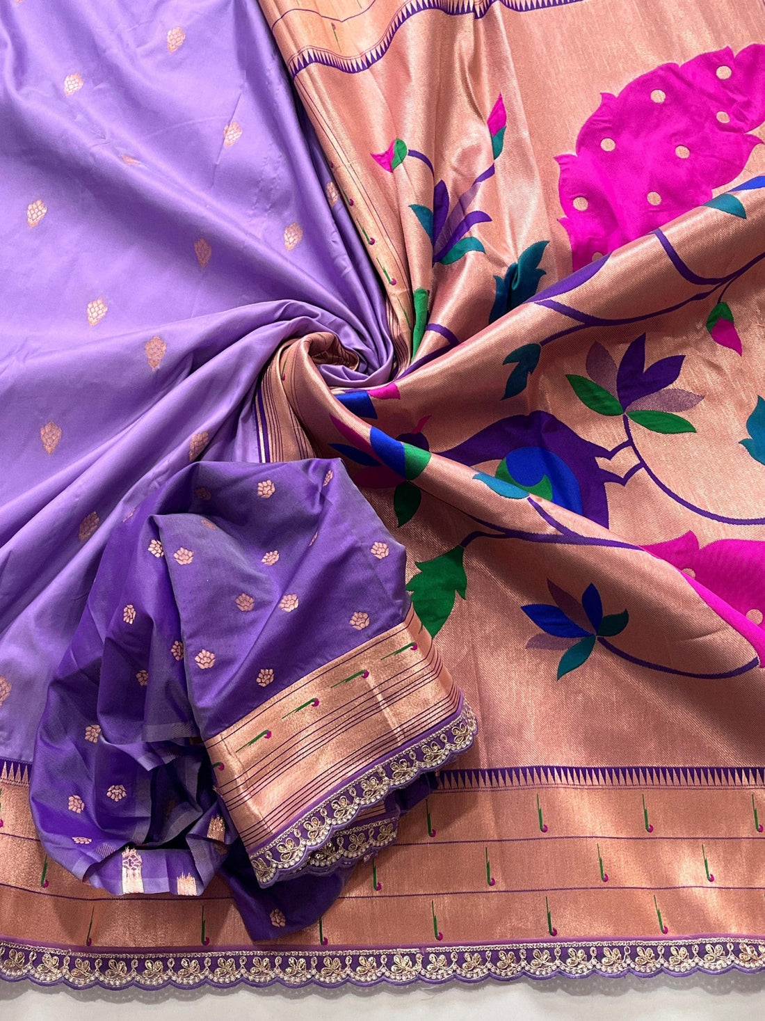 Lavender Paithani Saree