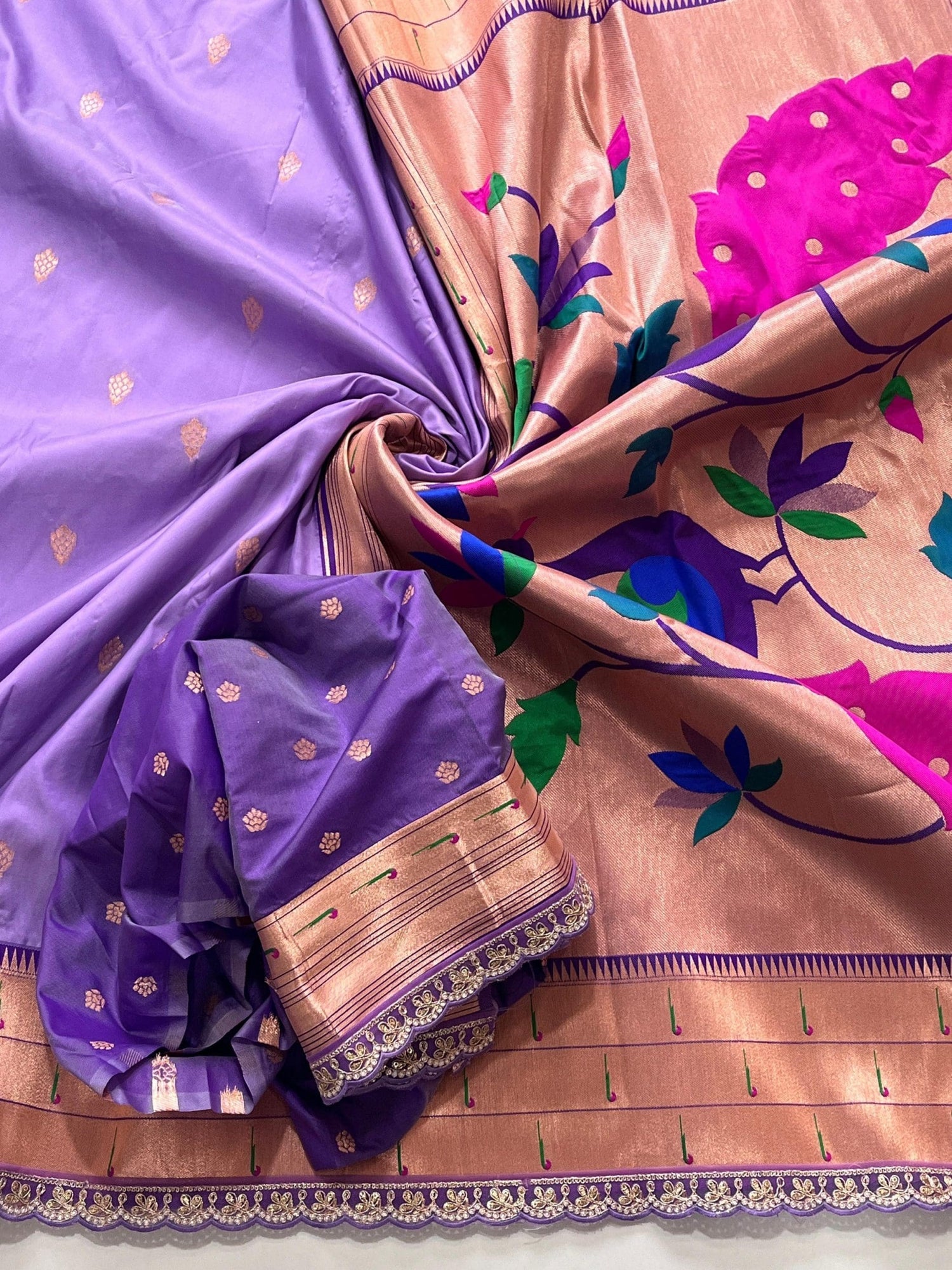 Lavender Paithani Saree