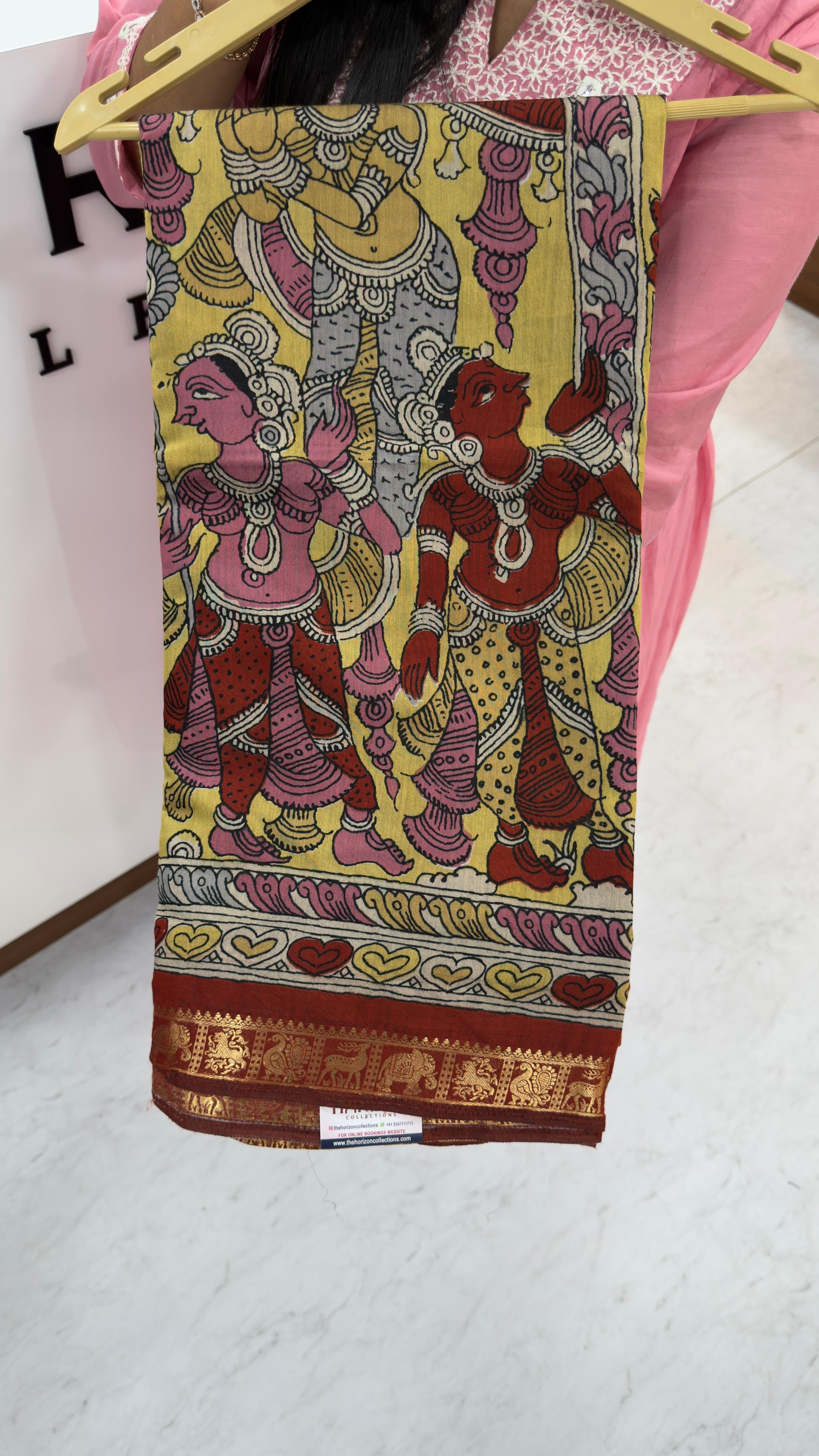 Maheshwari silk saree in mangalagiri style