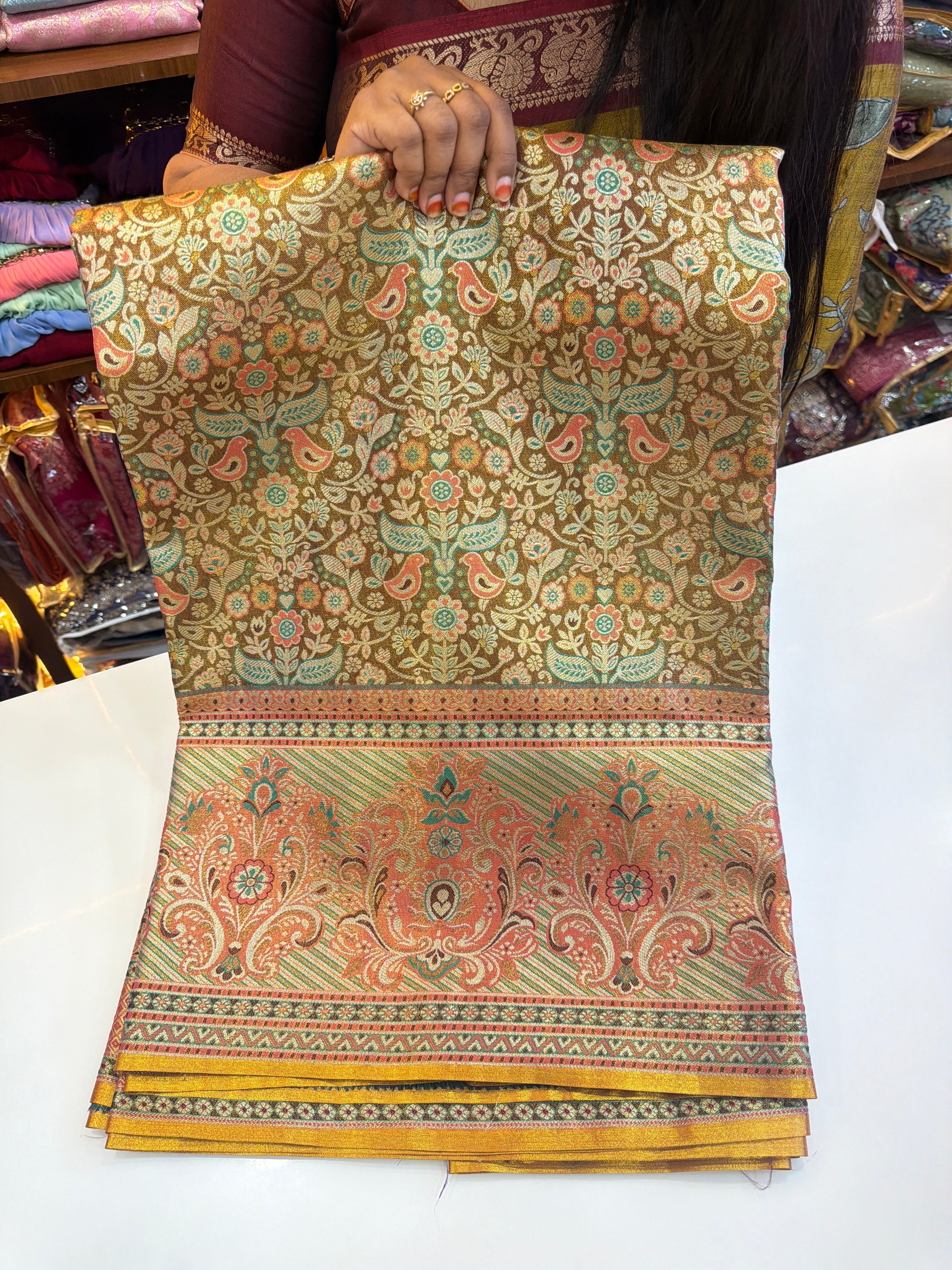 Meenakari Patti saree