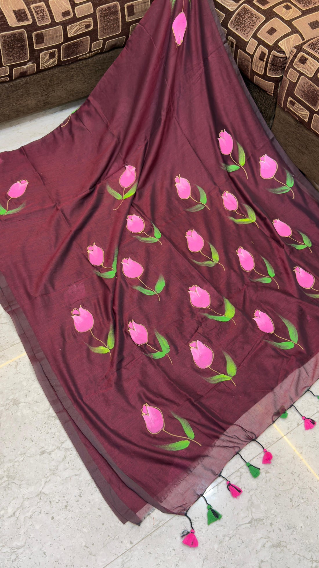 Pre Booking 1 week dispatch Hand paint Mul cotton saree