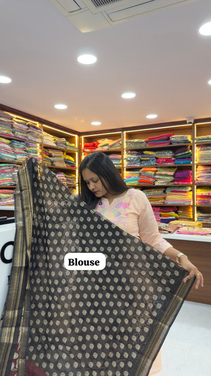 Maheshwari silk saree with Kalamkari design