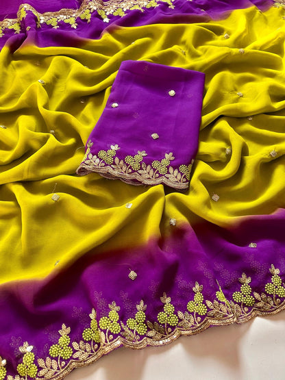 Dual Shade Saree