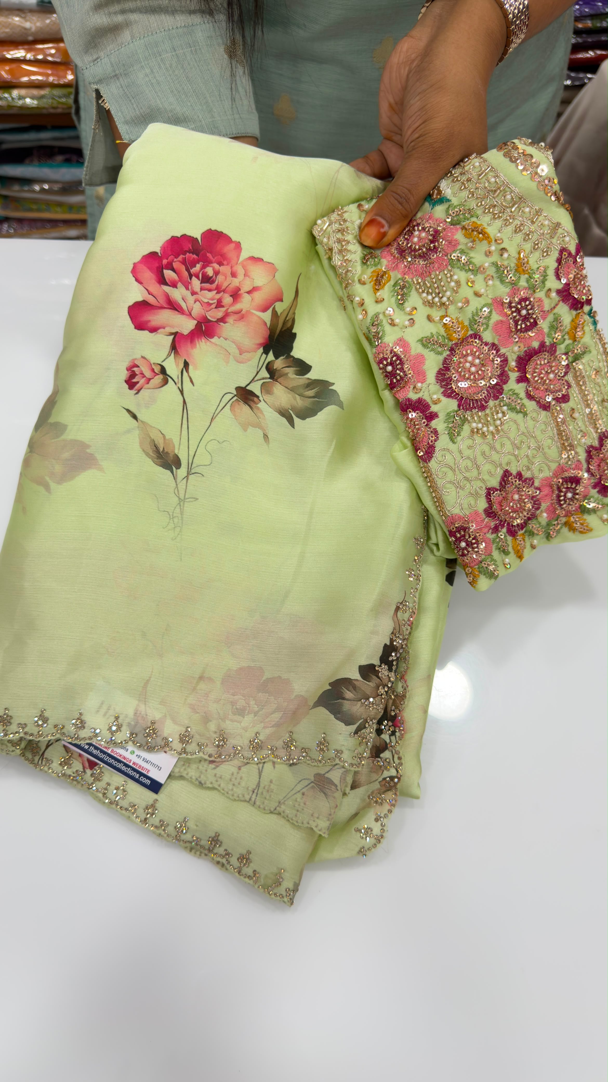 Floral light weight chiffon sarees