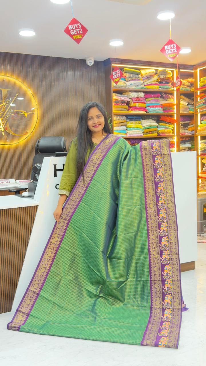 Vintage style sarees with Tanjore digital print across the border