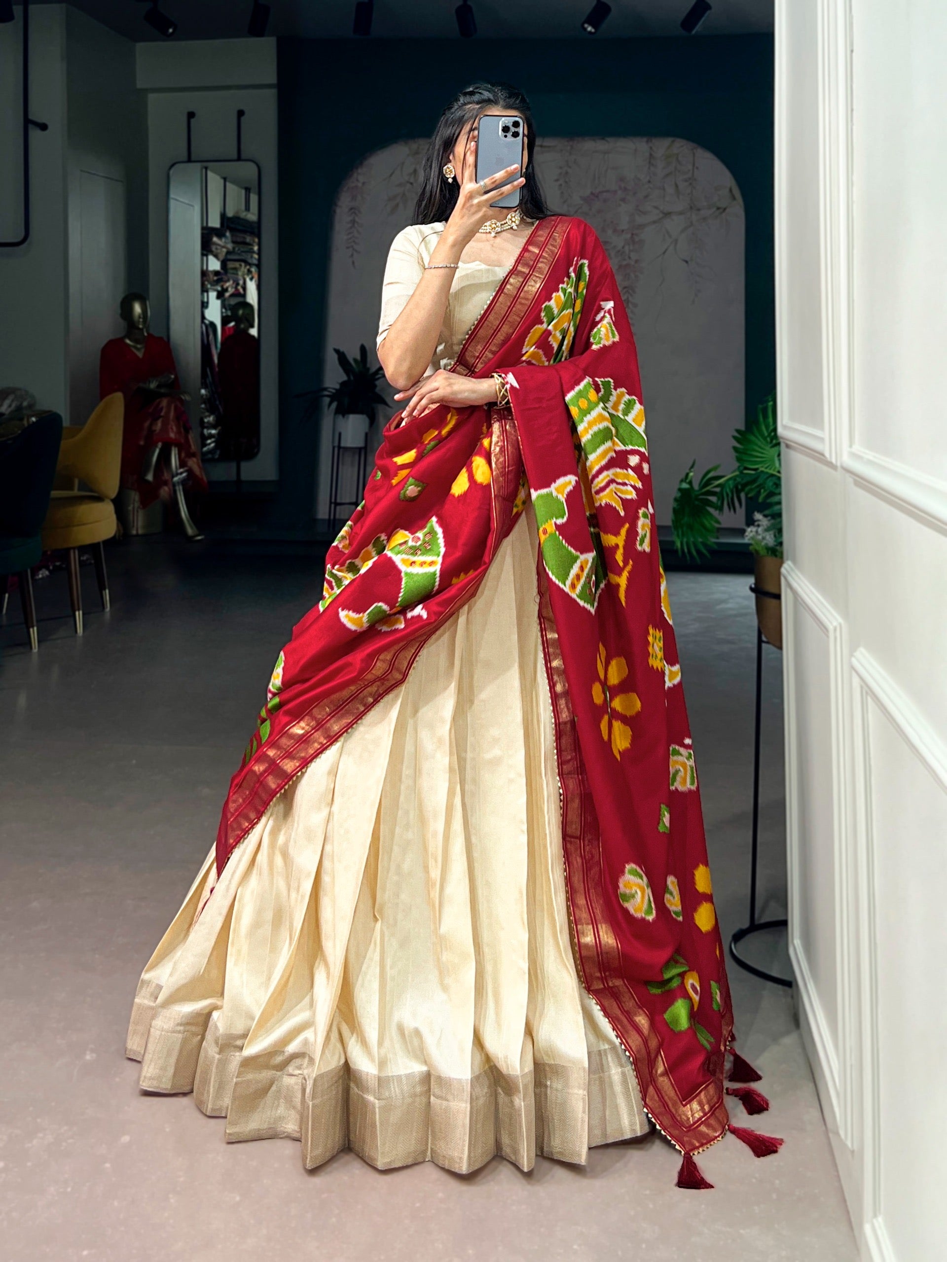 Beautiful half white Lehenga