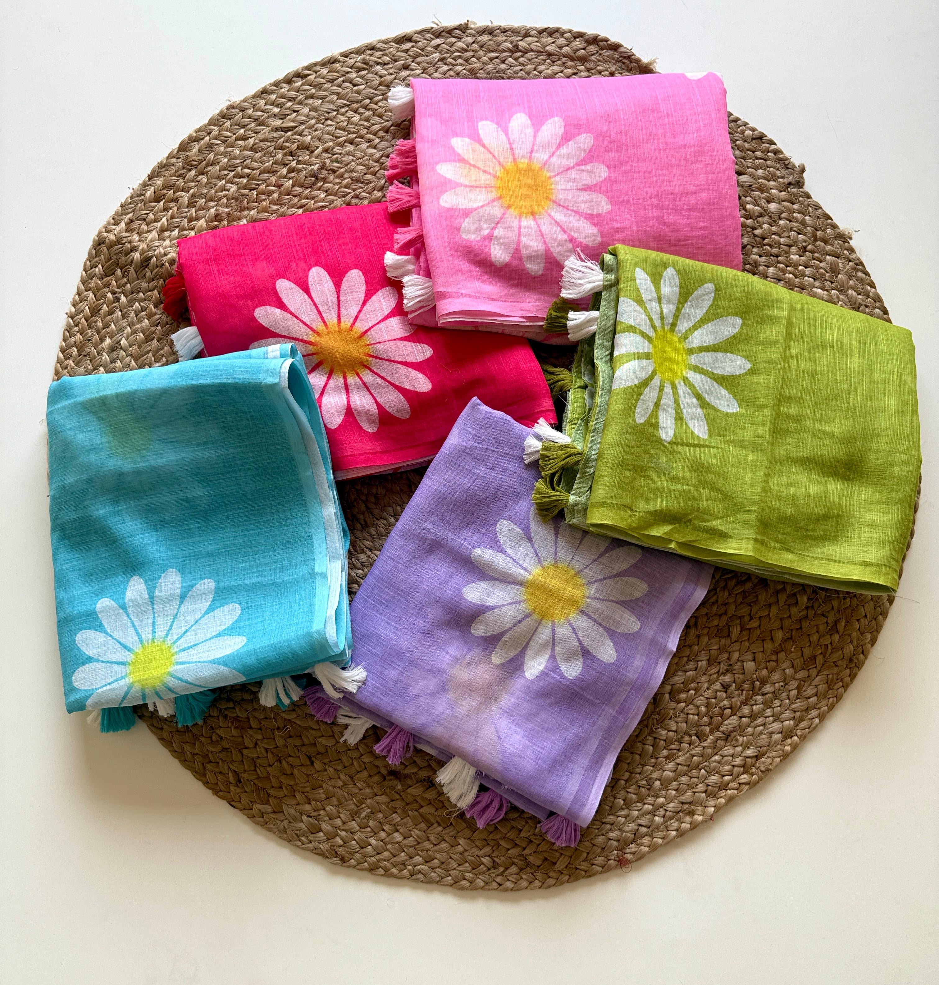 Soft linen with floral print