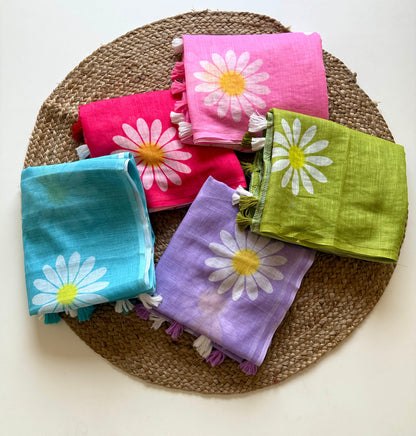 Soft linen with floral print