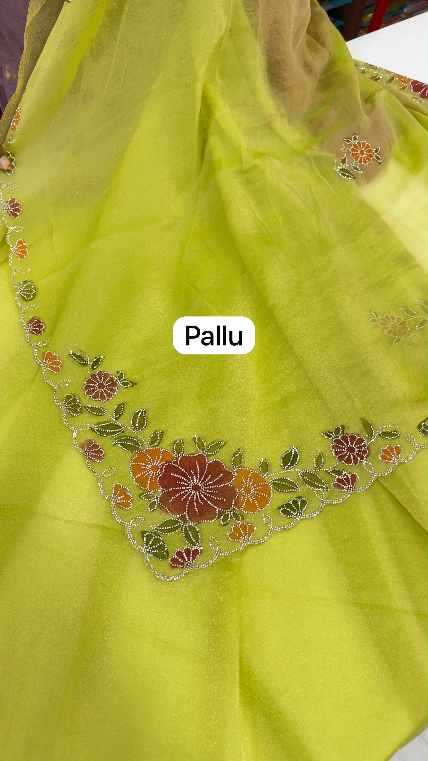 Soft organza shimmer tissue sarees