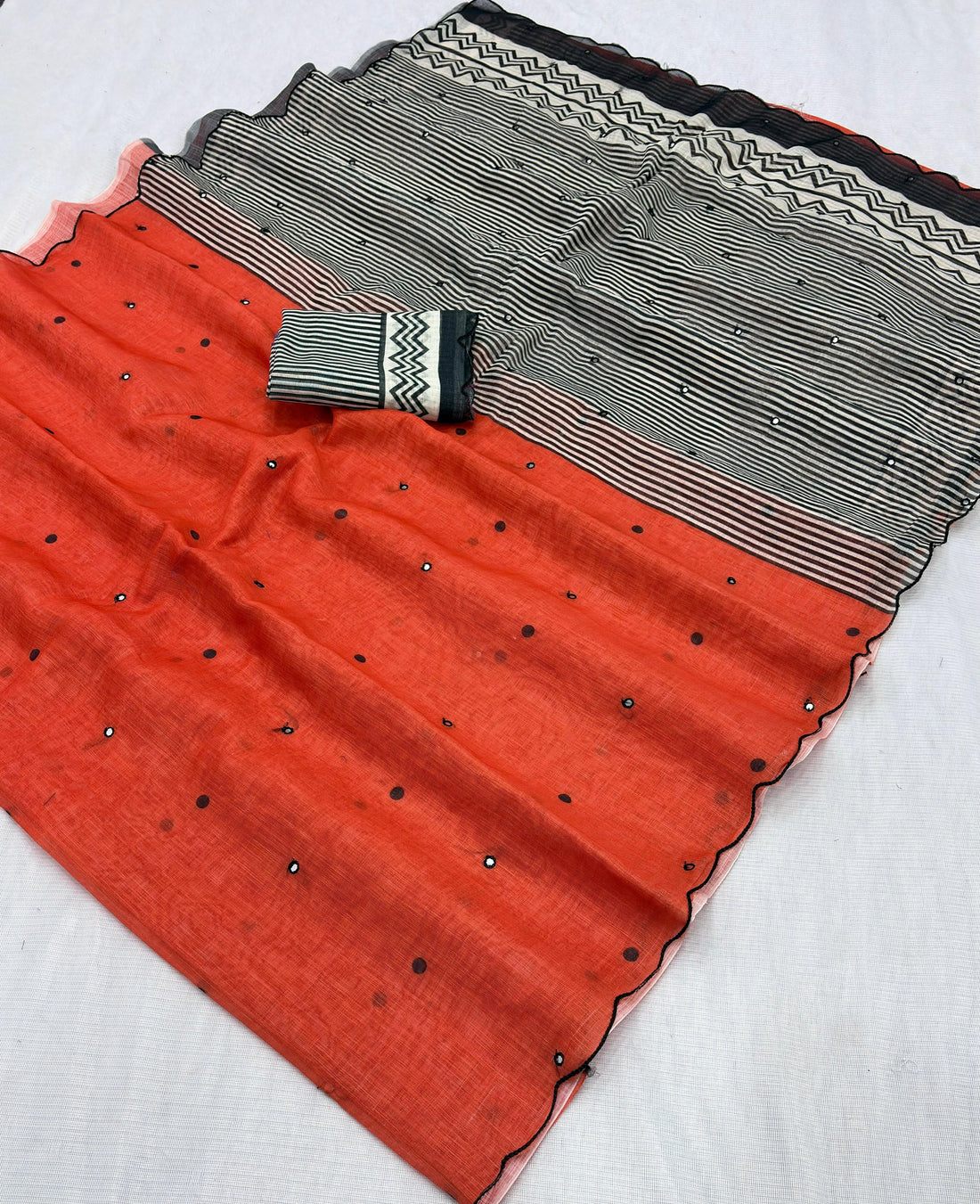 Soft linen digital printed saree