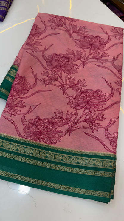Mysore silk inspired Georgette sarees