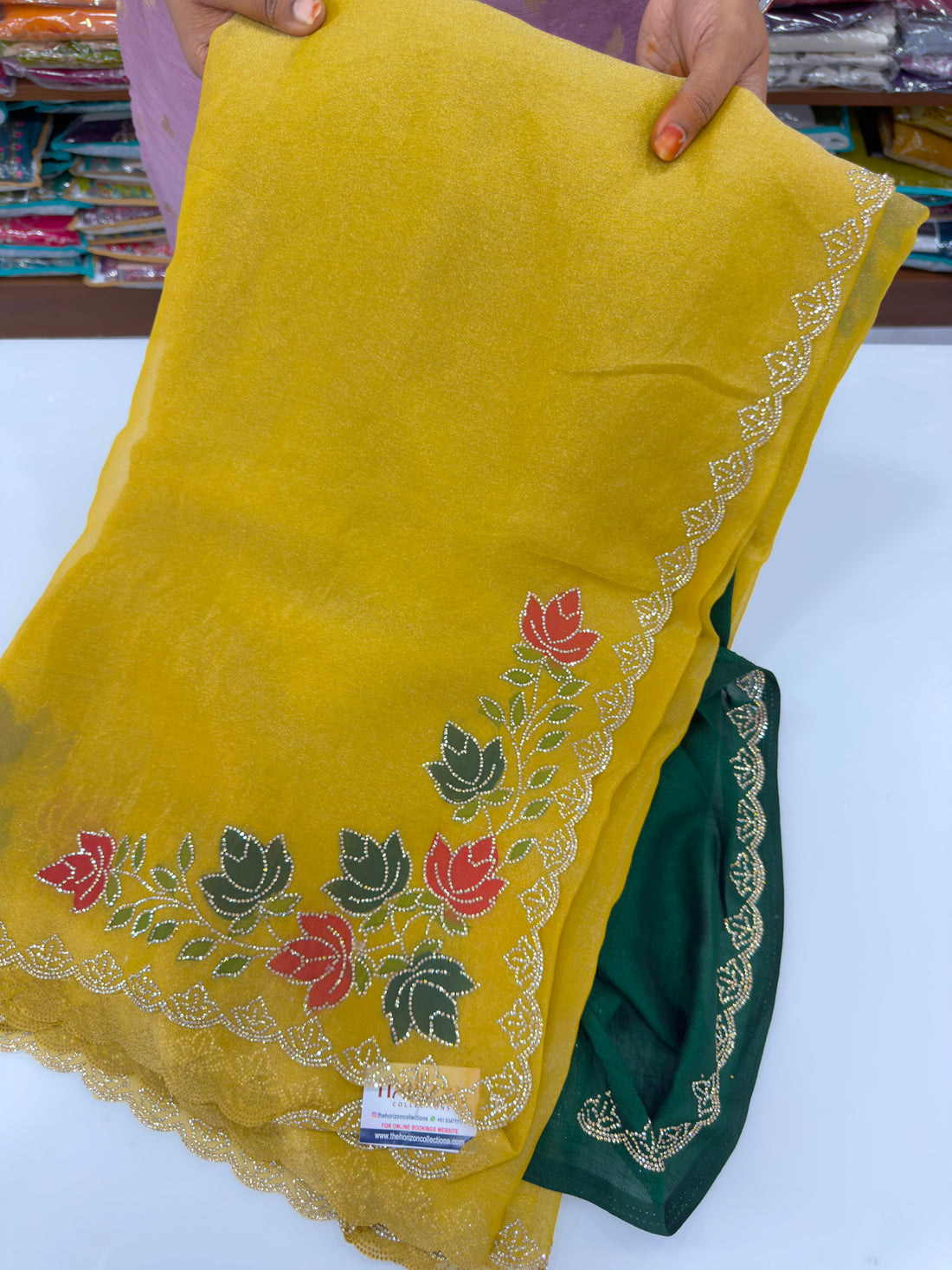 Soft organza shimmer tissue sarees