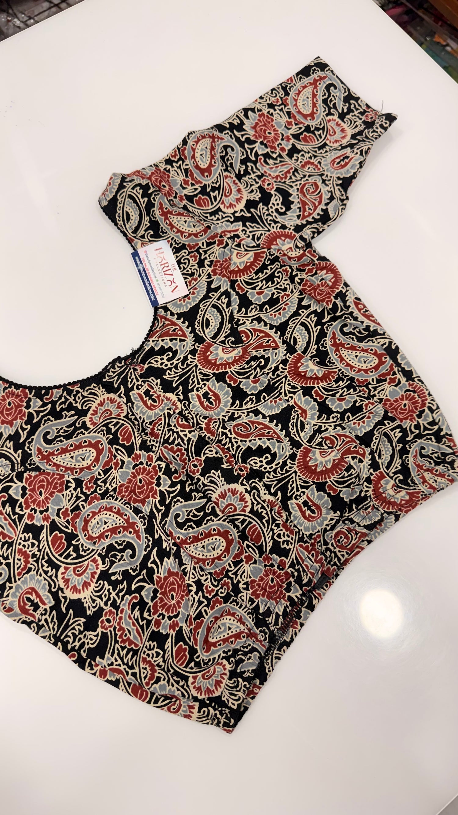 Kalamkari stretchable blouse suitable till 42 dress size