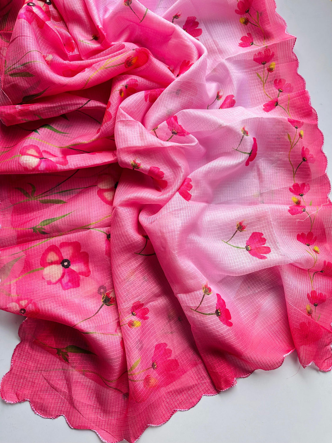 Heavy kota check in floral print