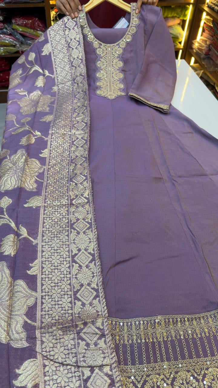 Banarasi tissue Anarkali dress