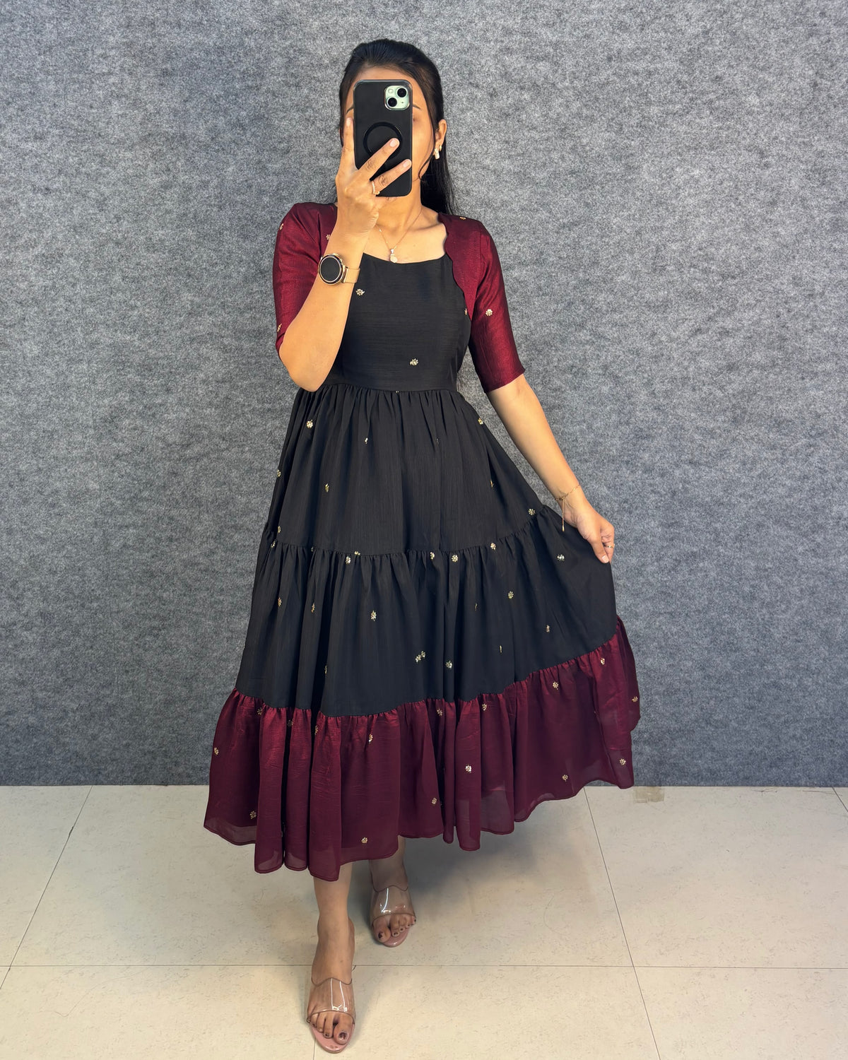 Multi Color designer frock