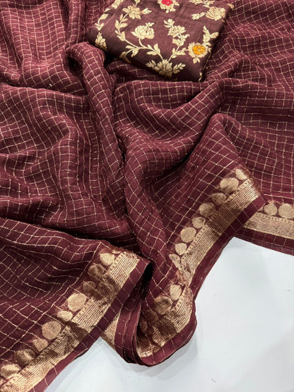 Viscose Georgette Saree With Mina Viscose Blouse