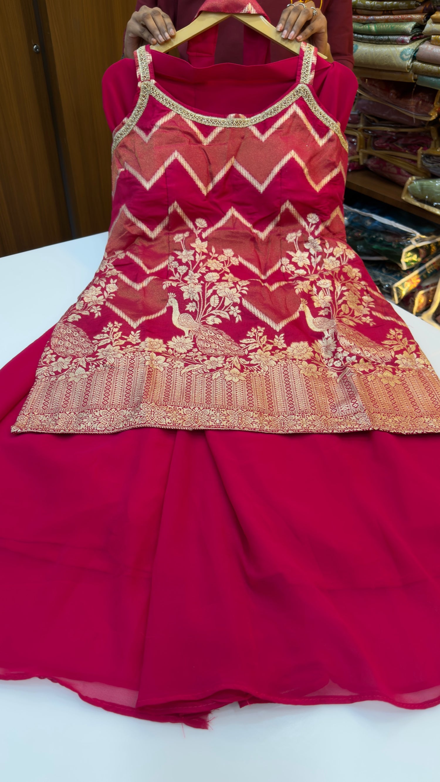 Sharara with peacock design