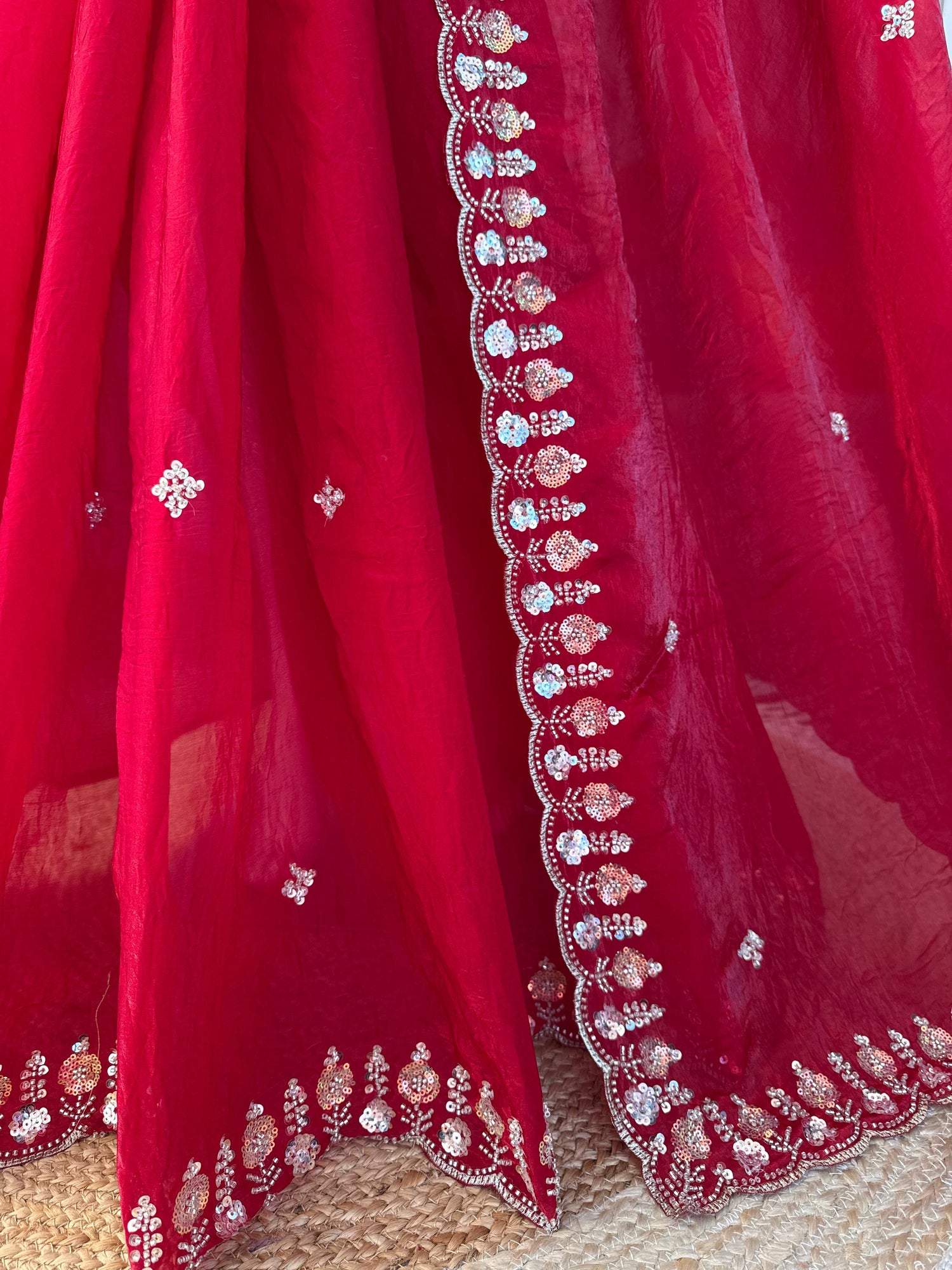 Designer Saree with heavy Beads
