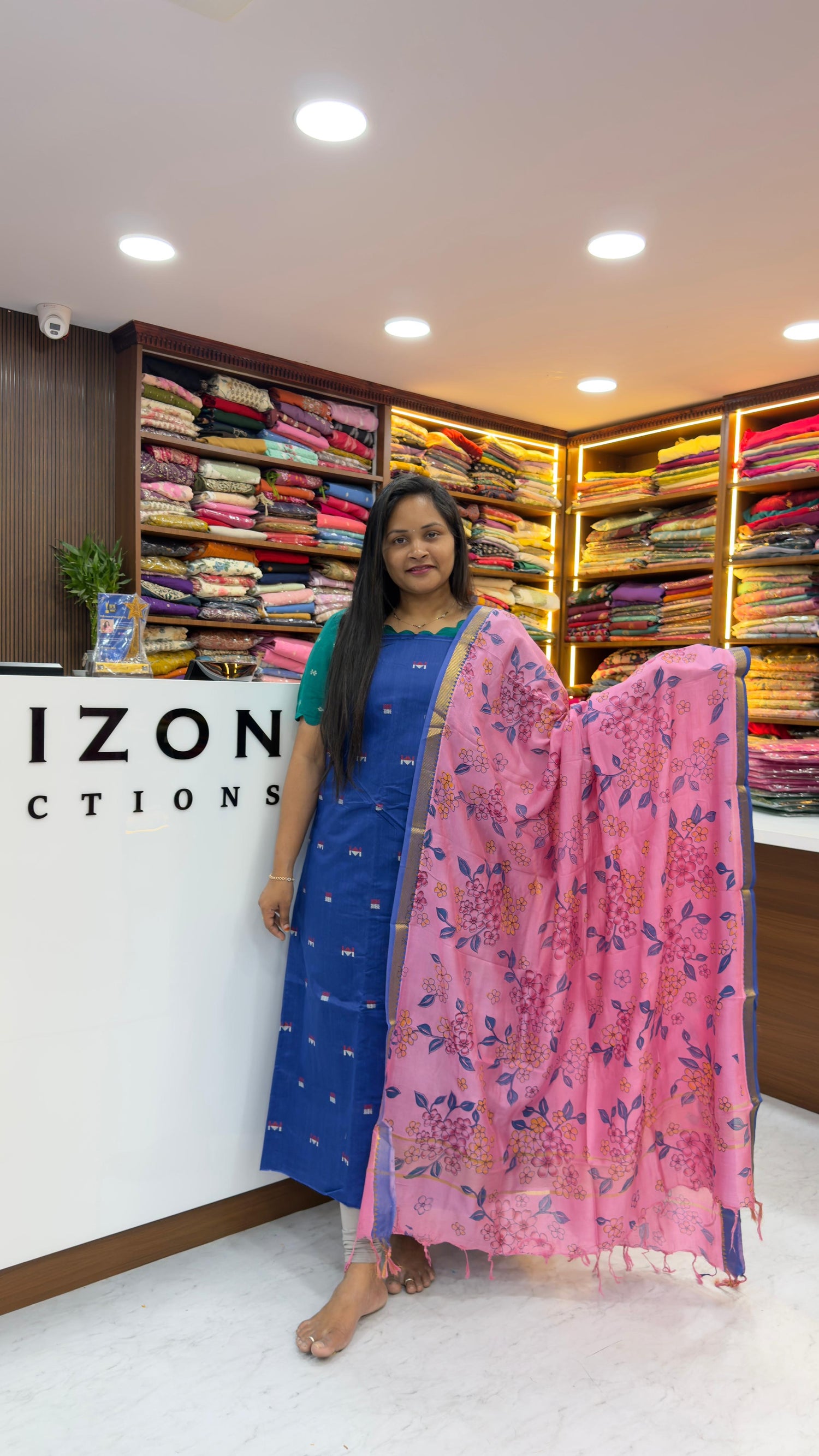 Raw silk dress material with Nellore silk nizam borders dupatta