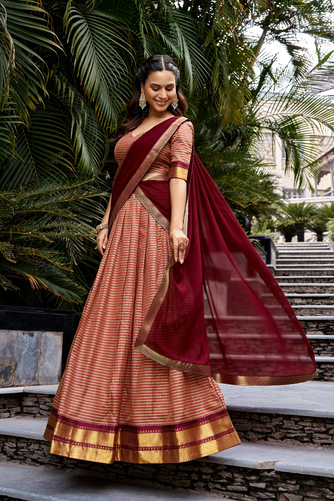 Kanchi cotton Chexs Lehenga