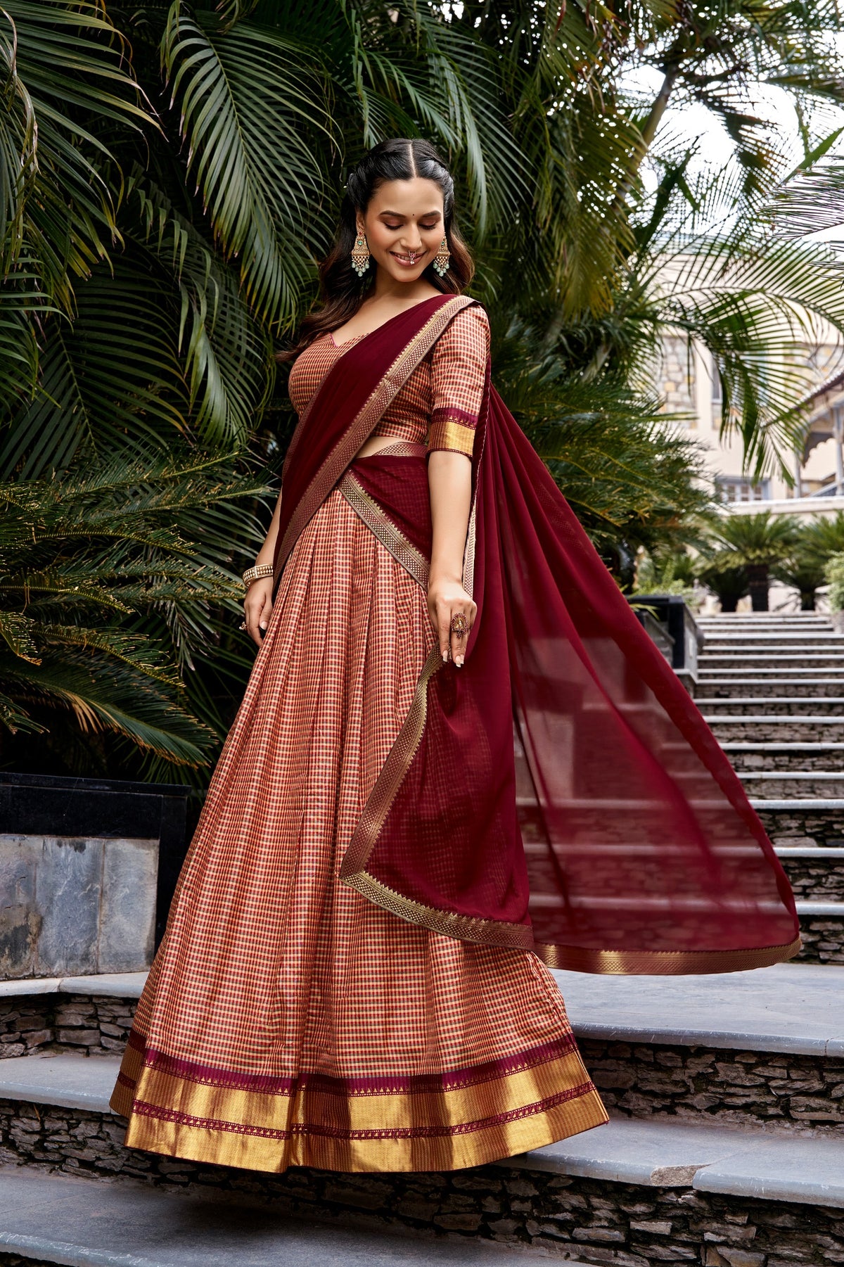 Kanchi cotton Chexs Lehenga