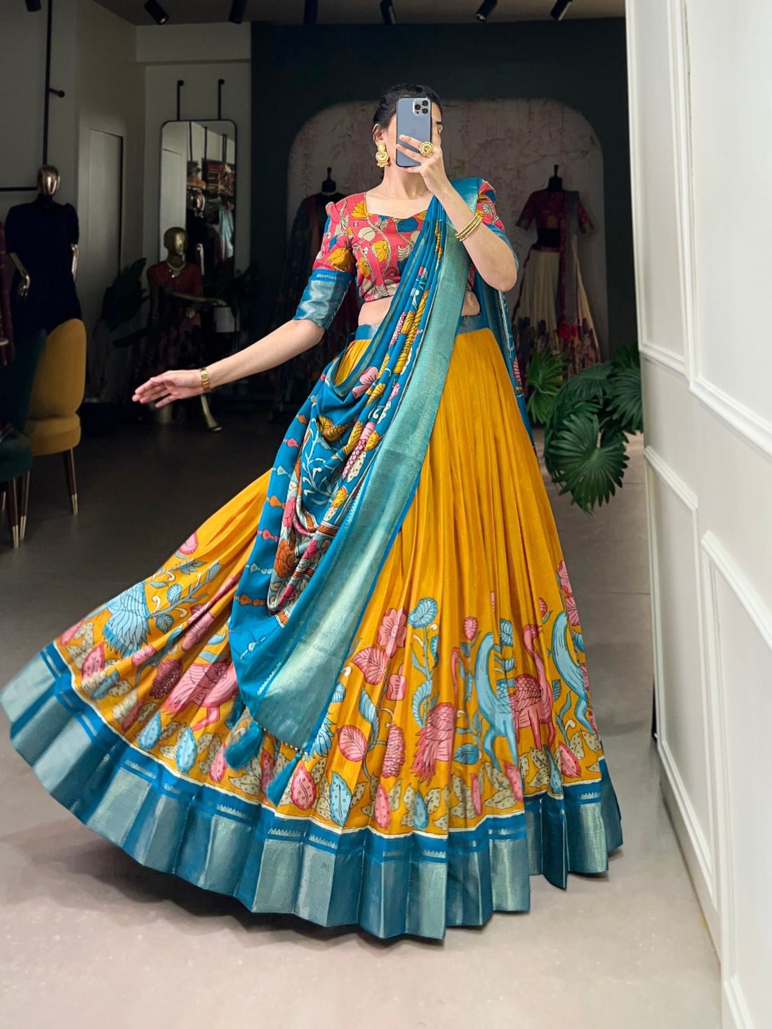 Dola silk Semi stitched lehenga