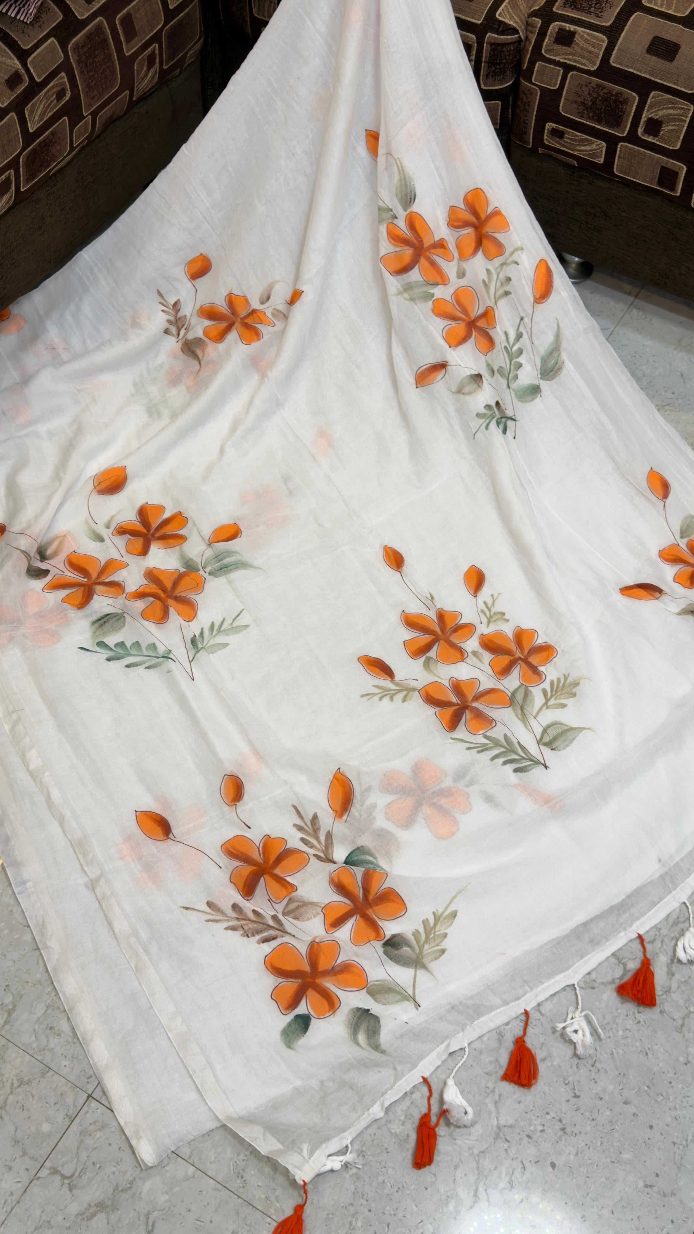 Hand paint Mul cotton