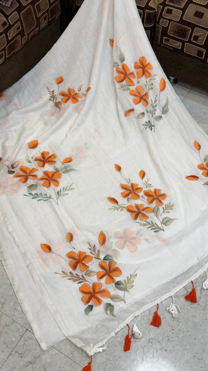 Hand paint Mul cotton