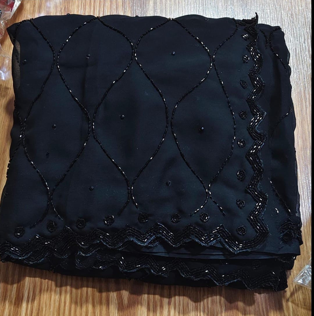 Black party wear saree-2