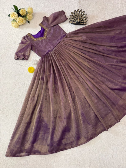 Kota Tissue Gown with maggam work(NON-STORE)
