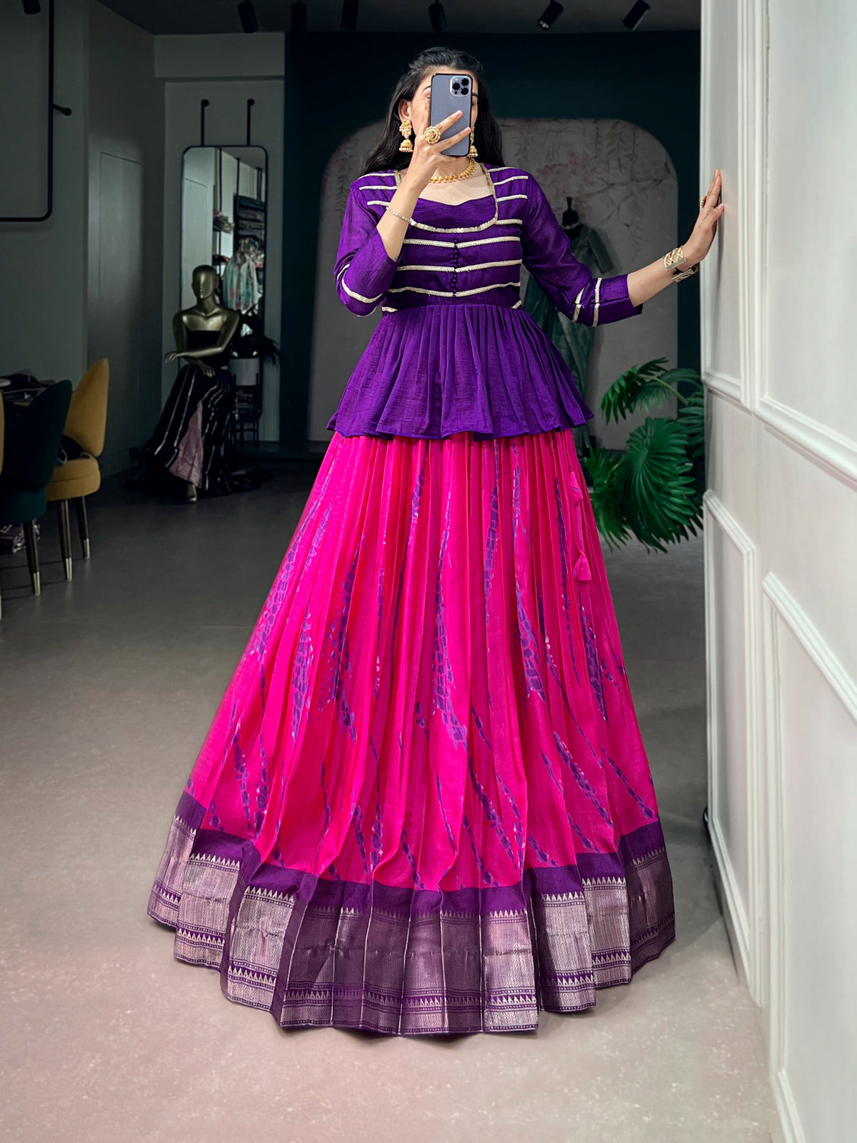 Shibori Lehenga(NON-STORE)