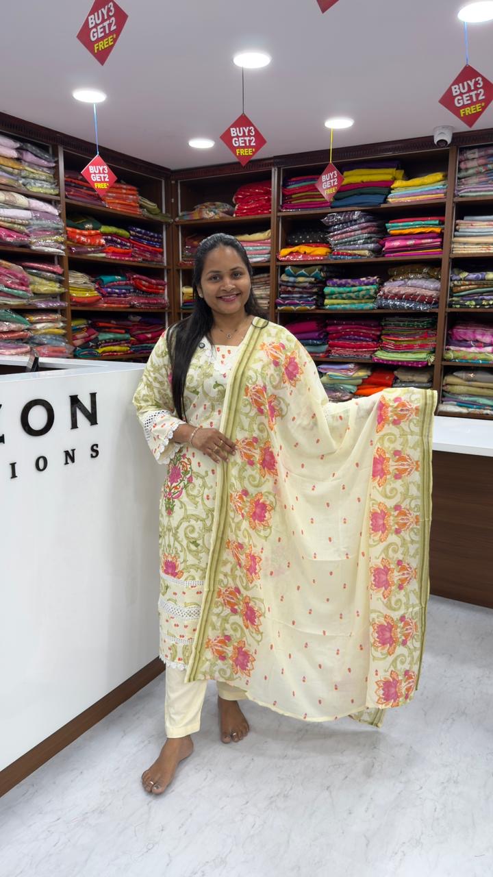 Pure malai cotton 3 piece set