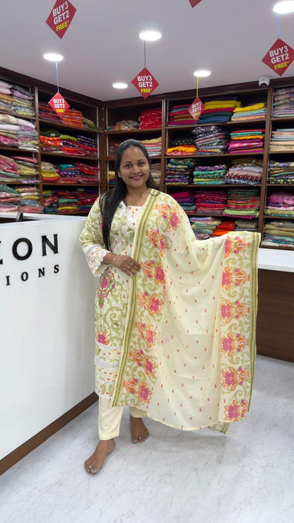 Pure malai cotton 3 piece set