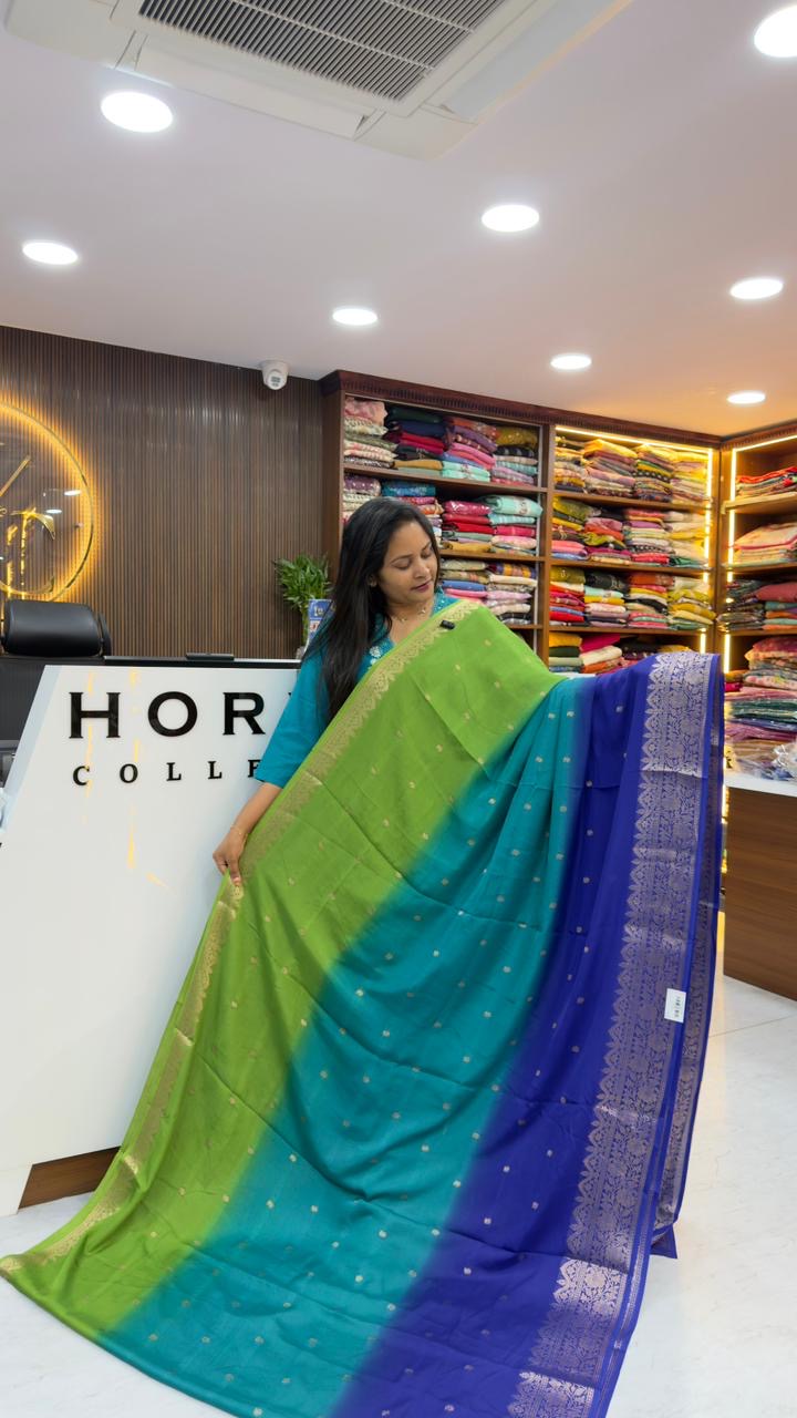 Triple shade Banarasi chiffon sarees